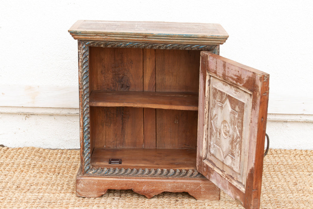 Rustic Reclaimed Door Nightstand Cabinet
