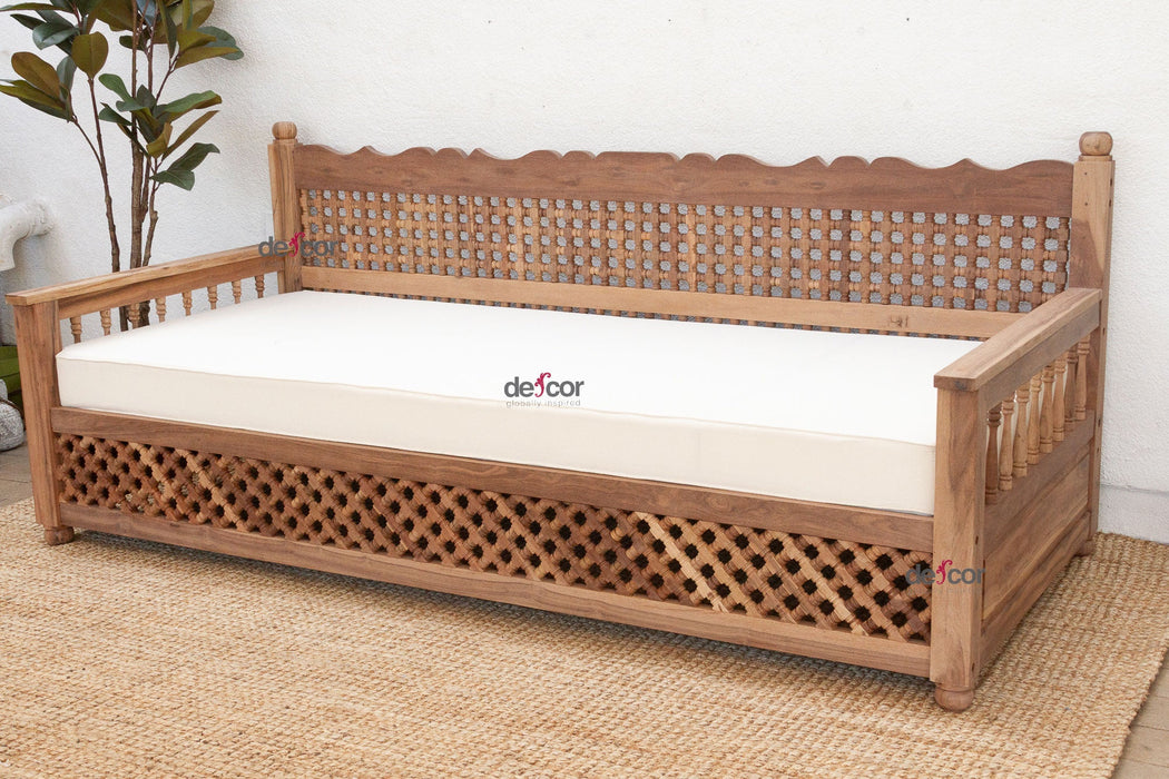 96" Long Moroccan Mousharabi Daybed Sofa