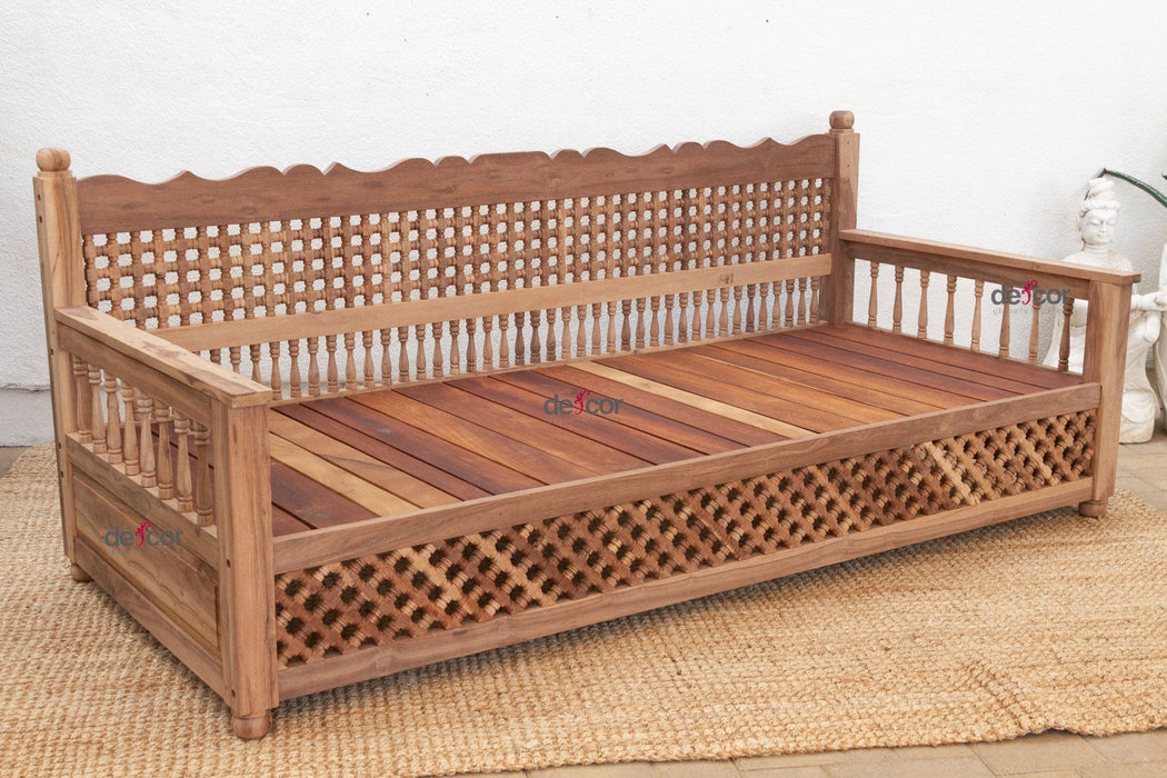 96" Long Moroccan Mousharabi Daybed Sofa