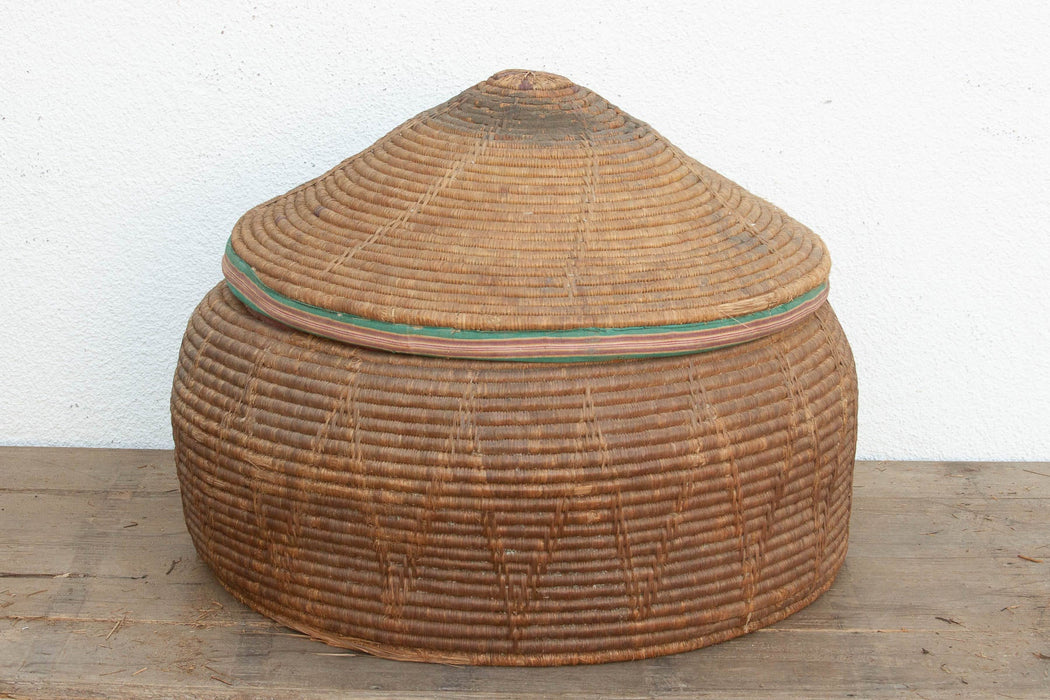 30"Dm Large Antique Nomadic Storage Basket