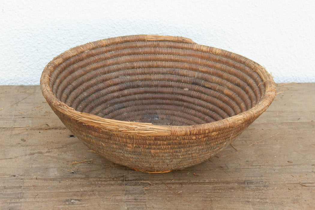Vintage Coiled Harvest Bowl w/Mud Sealed Base