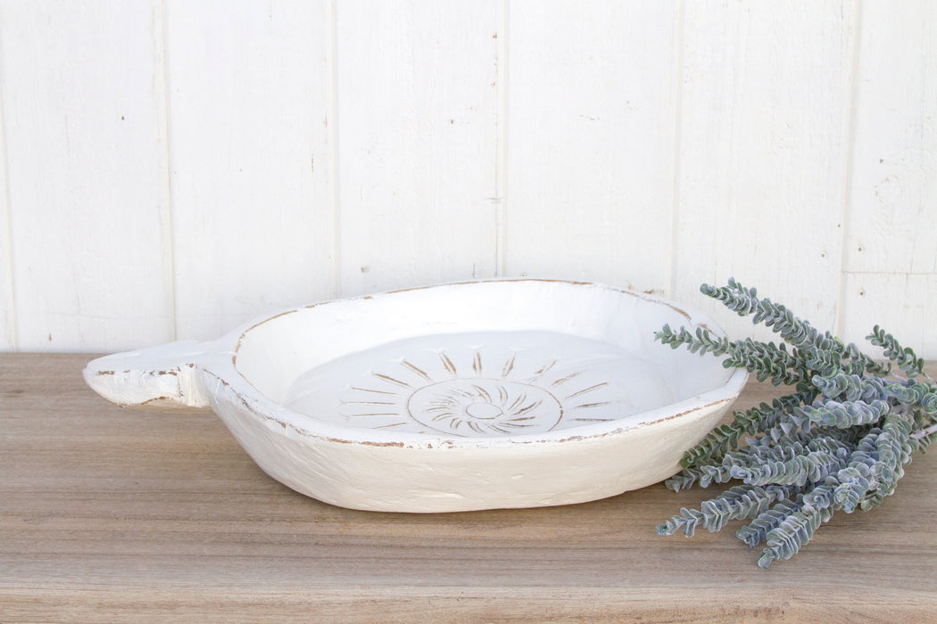 Abhir White Floral Food Bowl