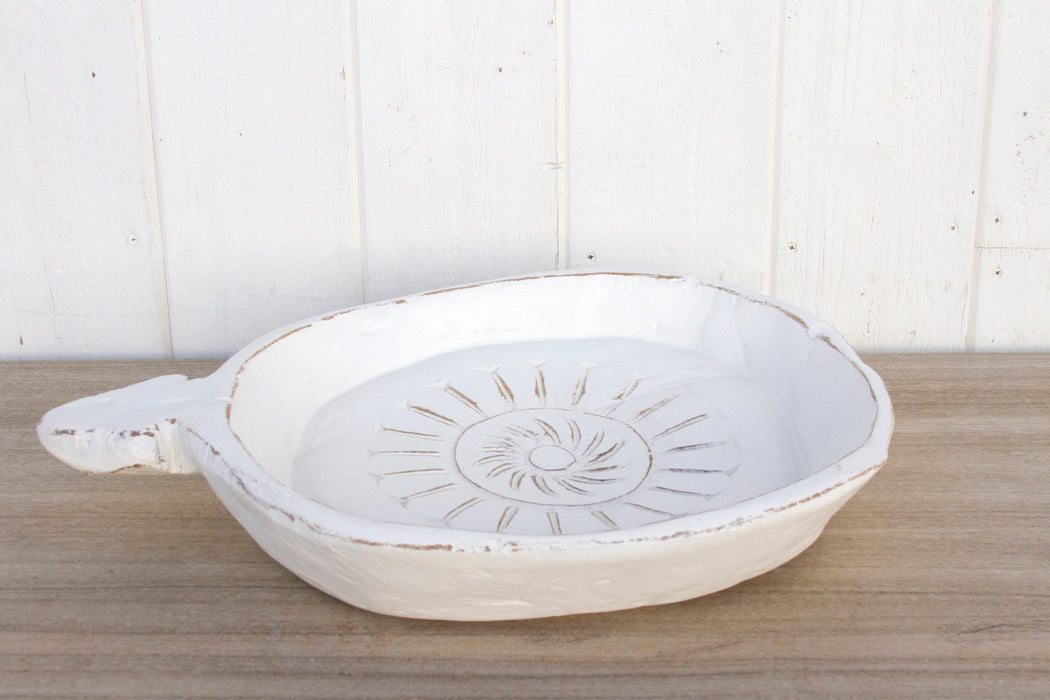 Abhir White Floral Food Bowl