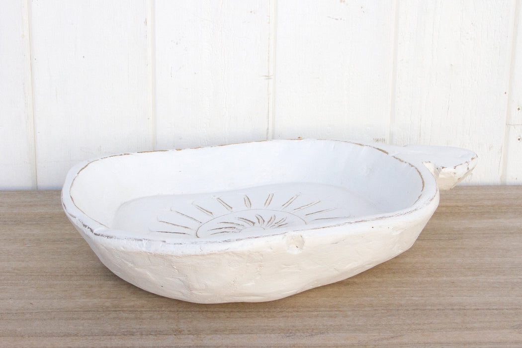 Abhir White Floral Food Bowl