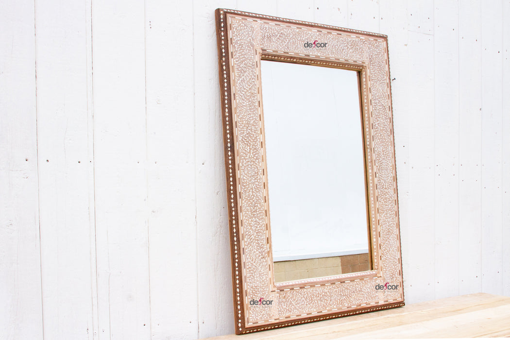 Modern Farmhouse Anglo-Indian Inlay Mirror