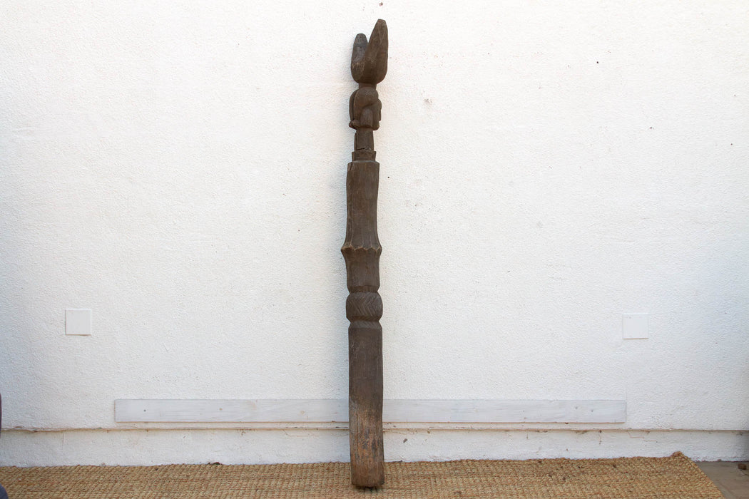 Antique 75" Tall Lobi Guardian Post
