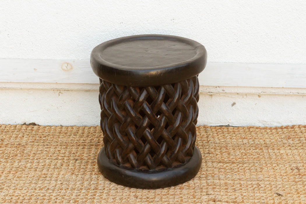 Finely Carved Lattice Bamileke Stool