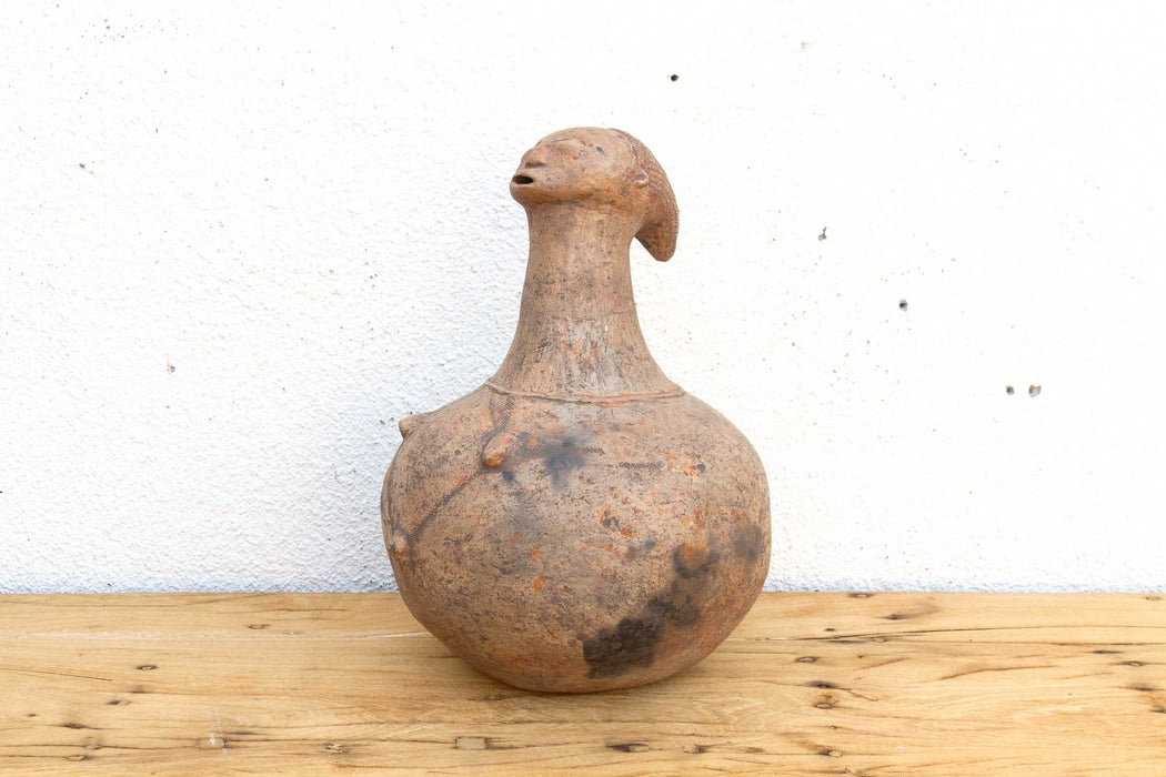 Antique Mangbetu Anthropomorphic Terracotta Vessel