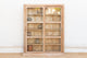 Antique Bleached Whitewash Slim Glass Cabinet
