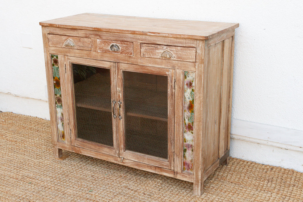 Early 20th Century Reverse Glass Painted Buffet Cabinet