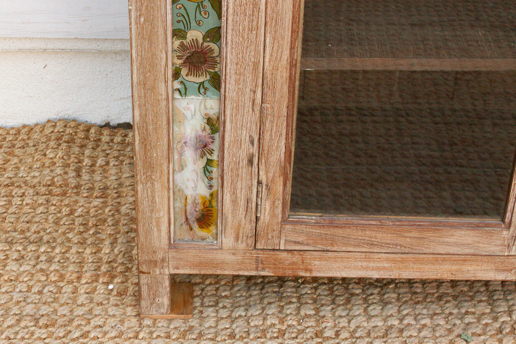 Early 20th Century Reverse Glass Painted Buffet Cabinet