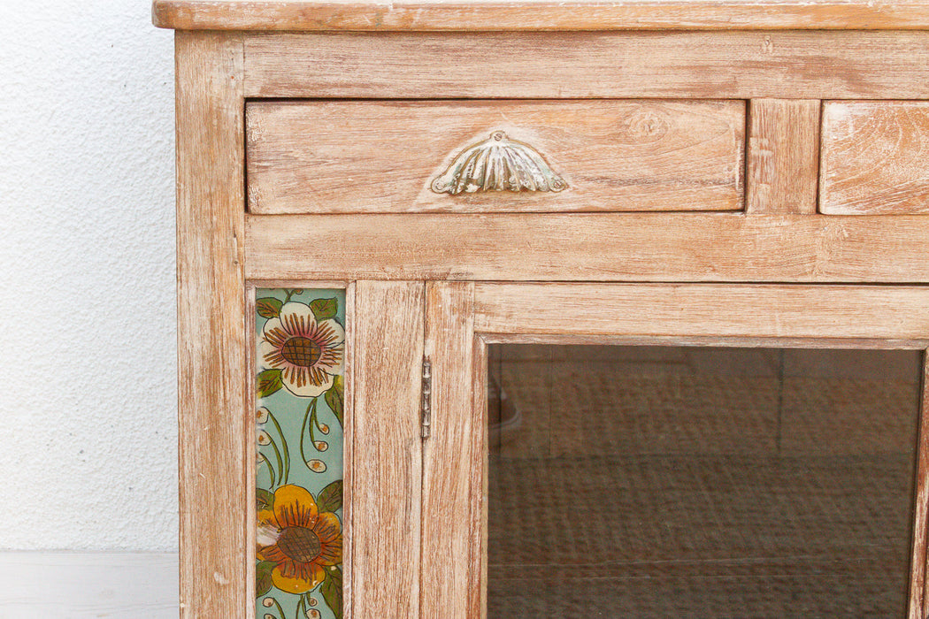 Early 20th Century Reverse Glass Painted Buffet Cabinet