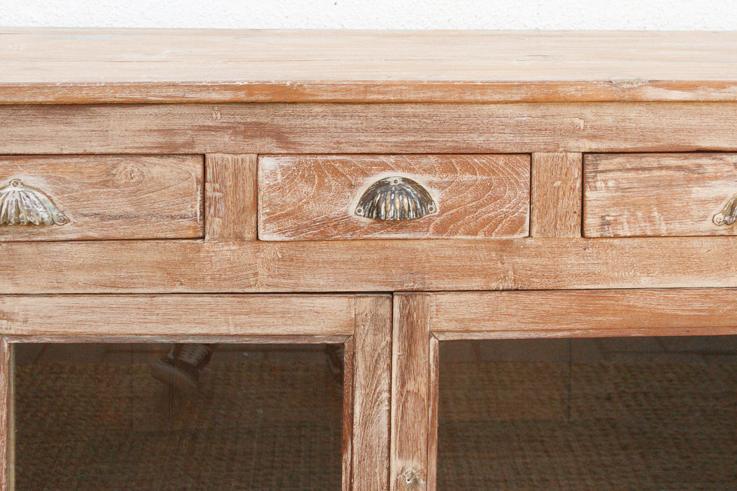 Early 20th Century Reverse Glass Painted Buffet Cabinet