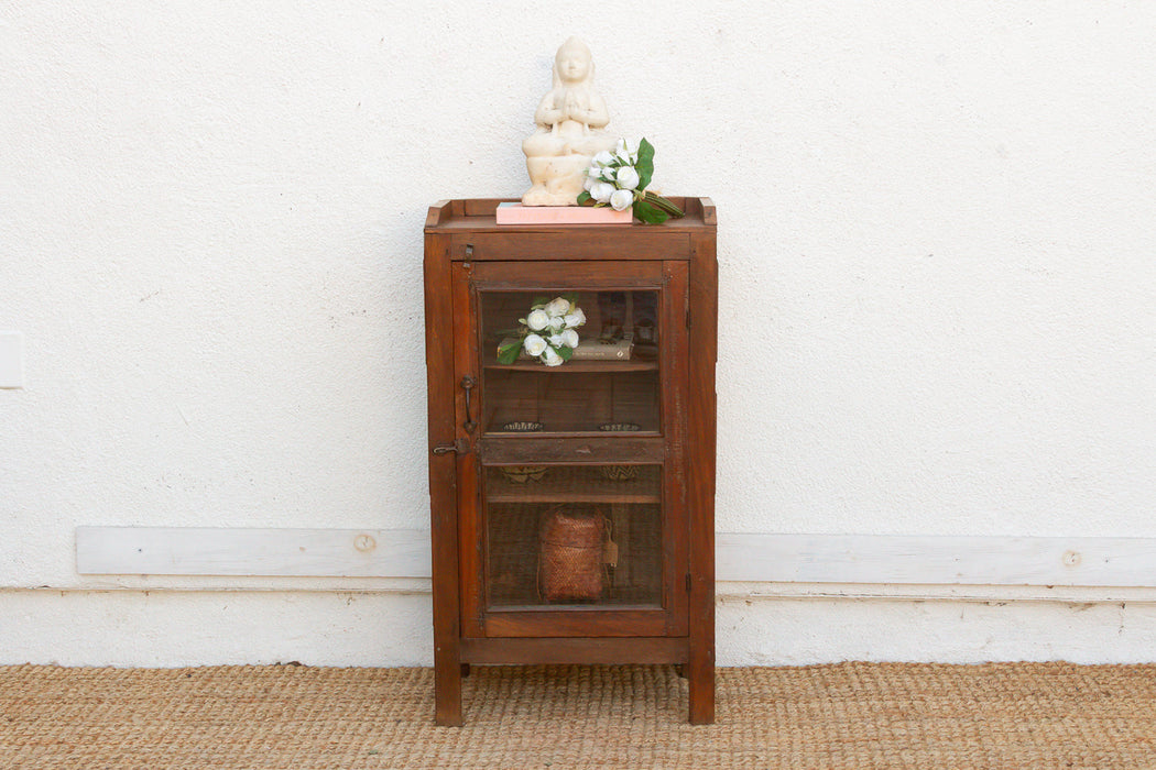 Small Antique Apothecary Glass Cabinet
