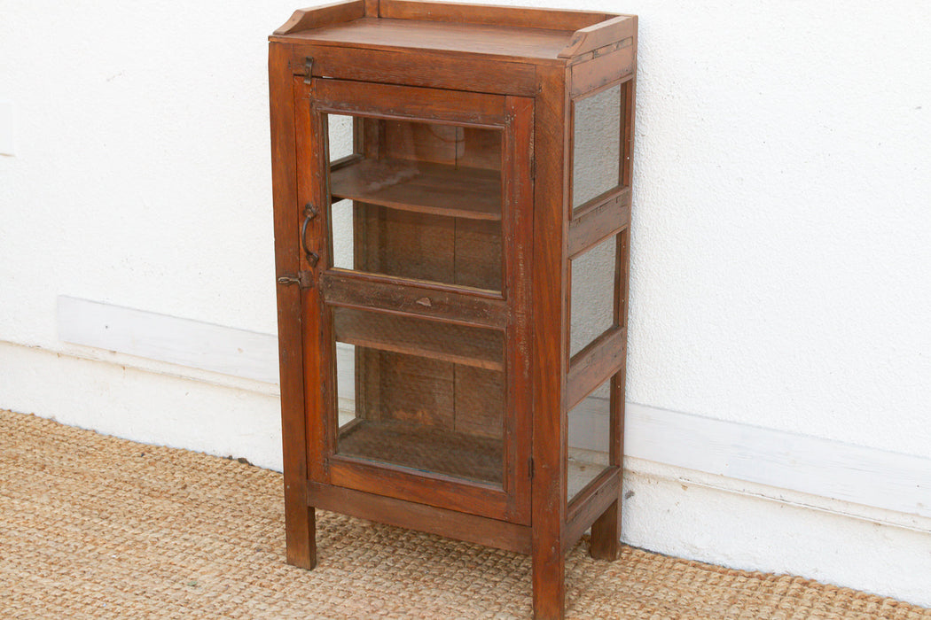 Small Antique Apothecary Glass Cabinet