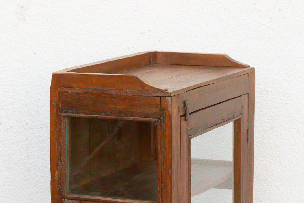 Small Antique Apothecary Glass Cabinet