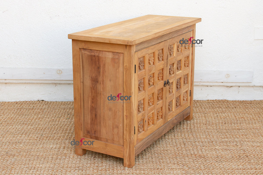 Carved Floral Lotus Buffet Cabinet