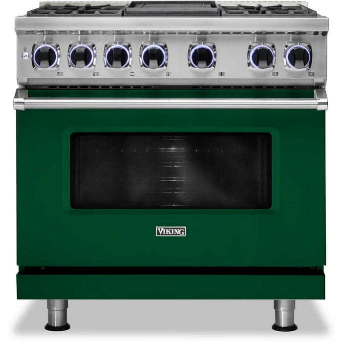 Viking® 7 Series 36" Stainless Steel Pro Style Dual Fuel Range VDR73624GSS