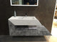 Imperial White and Tundra Gray Marble Wall Mount Bathroom Sink - Handcrafted 18x32x24