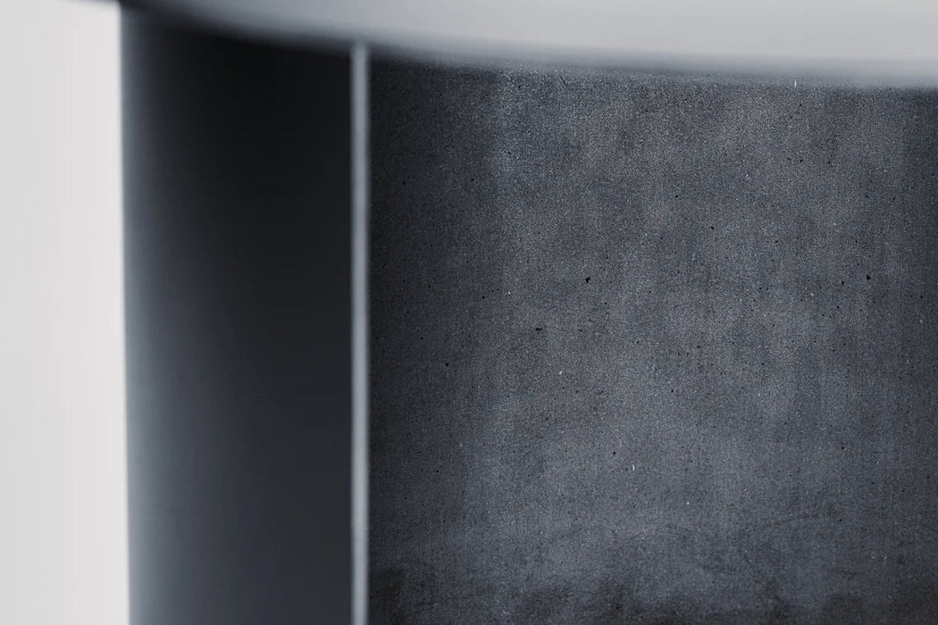 Industrial Round Steel Side Table - Minimalist Contemporary Design
