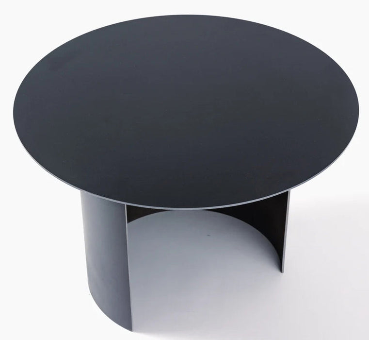 Industrial Round Steel Side Table - Minimalist Contemporary Design