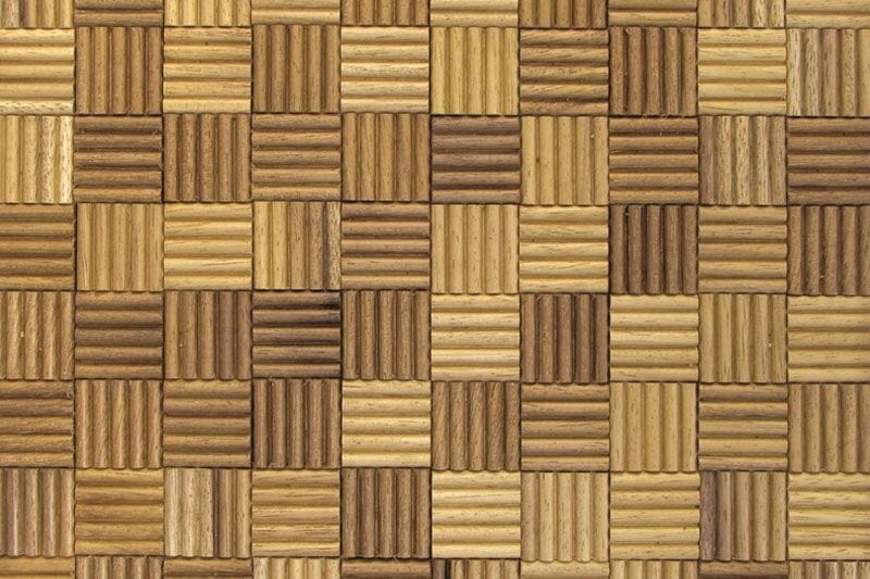 Iroko Madlen Mesh-mounted Wood Mosaic Wall Tile - Livfloors Collection