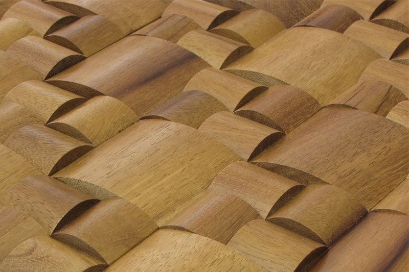 Iroko Pattern Straw Mesh-mounted Wood Mosaic Wall Tile - Livfloors Collection