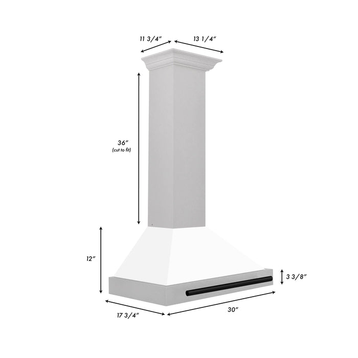 ZLINE 30" Autograph Stainless Wall Range Hood KB4SNZ-WM30-MB