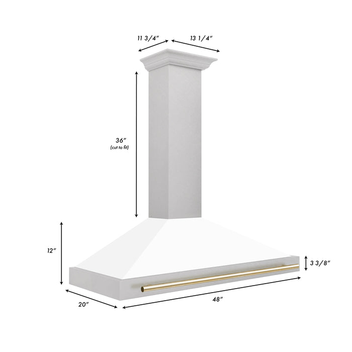 ZLINE 48" Autograph Stainless Wall Range Hood KB4SNZ-WM48-G