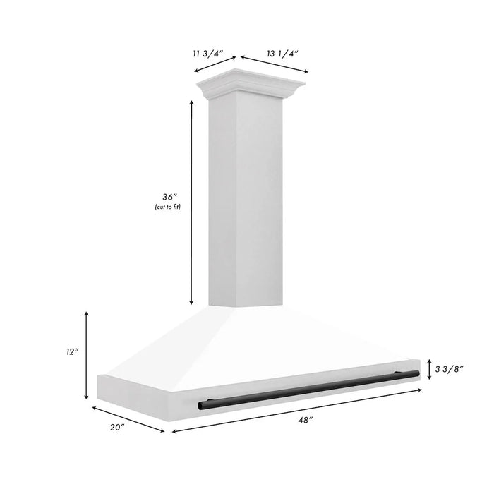 ZLINE 48" Autograph Stainless Wall Range Hood KB4SNZ-WM48-MB