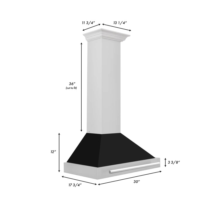 ZLINE 30" Stainless Range Hood Shell, Stainless Handle KB4STX-BLM-30