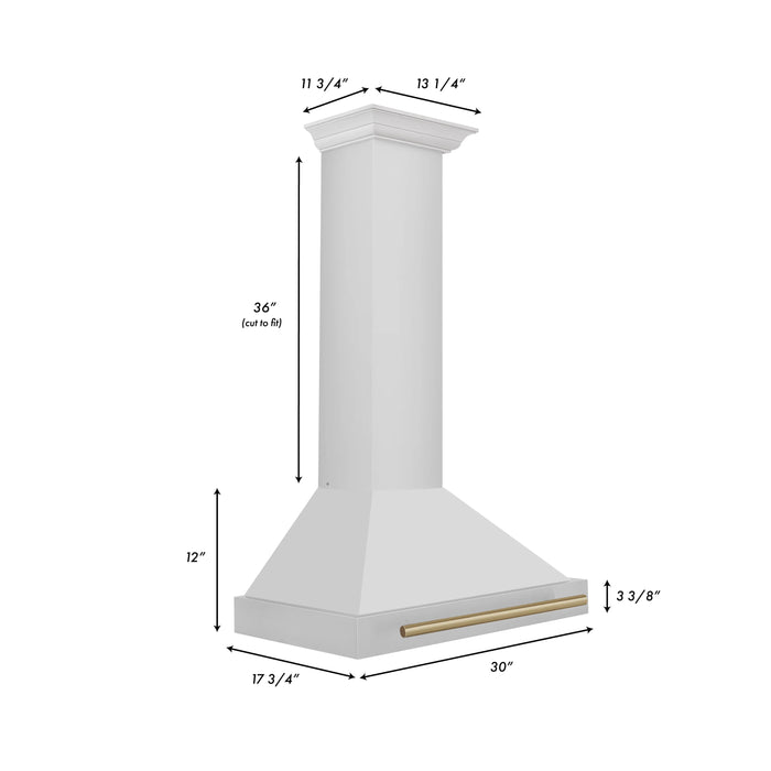 ZLINE 30" Autograph Stainless Wall Range Hood KB4STZ-30-CB