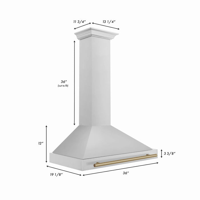 ZLINE 36" Autograph Stainless Wall Range Hood KB4STZ-36-CB