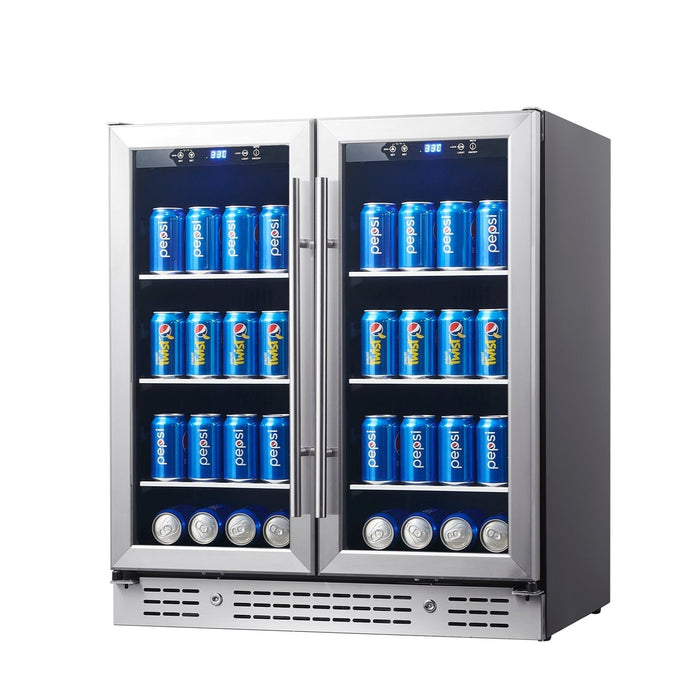 30-inch Wide Undercounter Beverage Fridge with Low-E Glass Door