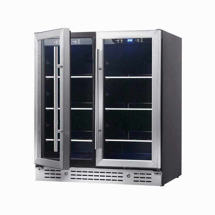 30-inch Wide Undercounter Beverage Fridge with Low-E Glass Door
