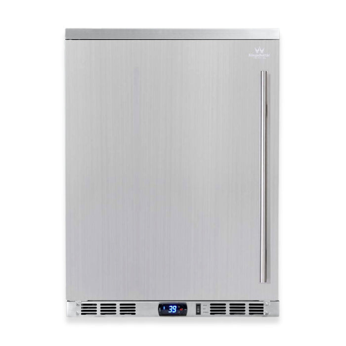 24-Inch Outdoor Beverage Refrigerator with Solid Stainless Steel Door