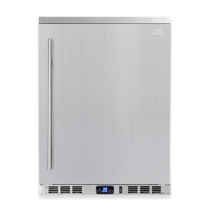 24-Inch Outdoor Beverage Refrigerator with Solid Stainless Steel Door