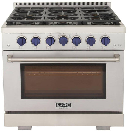 KUCHT 36 Inch Natural Gas, All Gas Freestanding Range in Stainless Steel KFX360-B - Farmhouse Kitchen and Bath