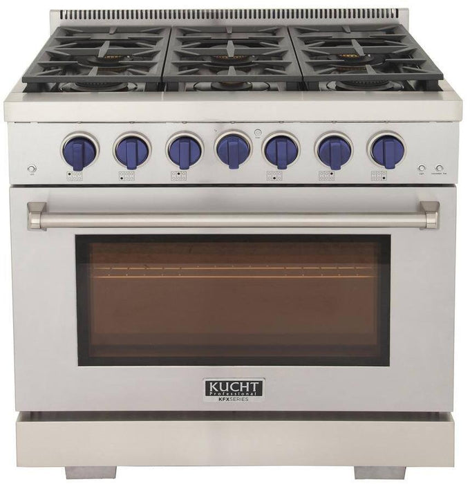KUCHT 36 Inch Natural Gas, All Gas Freestanding Range in Stainless Steel KFX360-B