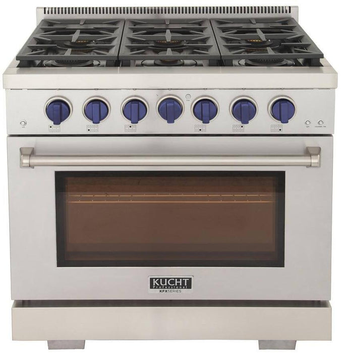 KUCHT 36 Inch Liquid Propane, All Gas Freestanding Range in Stainless Steel KFX360/LP-B Kucht