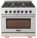 KUCHT 36 Inch Liquid Propane, All Gas Freestanding Range in Stainless Steel KFX360/LP-B Kucht