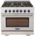 KUCHT 36 Inch Natural Gas, All Gas Freestanding Range in Stainless Steel KFX360-B - Farmhouse Kitchen and Bath