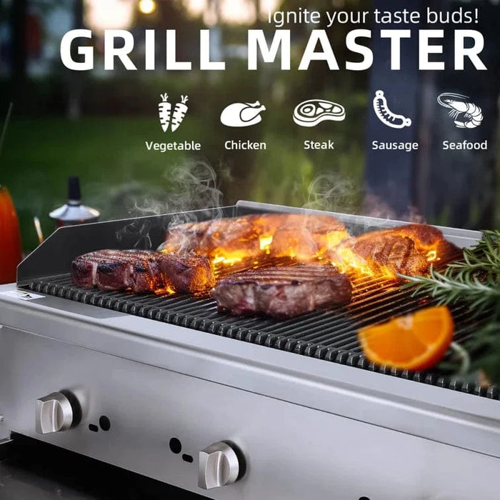 HOCCOT 36”  Gas Countertop Radiant Charbroiler - 84,000 BTU