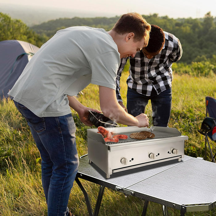 HOCCOT 36”  Gas Countertop Radiant Charbroiler - 84,000 BTU