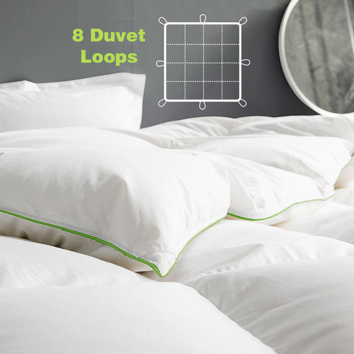 Kasentex Ultra Soft Green Piped Edge Warm Heavy Weights Down Comforter, White, Room Decor, Graduation Gifts