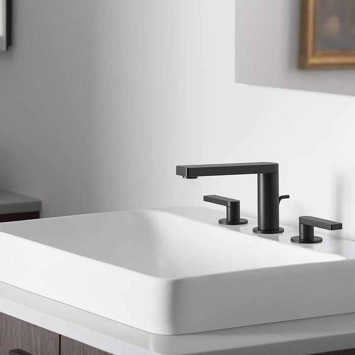 Kohler ® Composed ® Widespread Matte Black Bathroom Sink Faucet 614975 - Farmhouse Kitchen and Bath