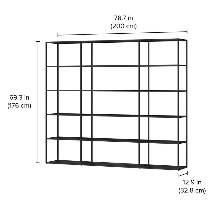 Freestanding Bookshelf Room Divider - Room Divider Bookcase with Modern Design LIUM Decorative Shelving Unit Combo 3x5/1