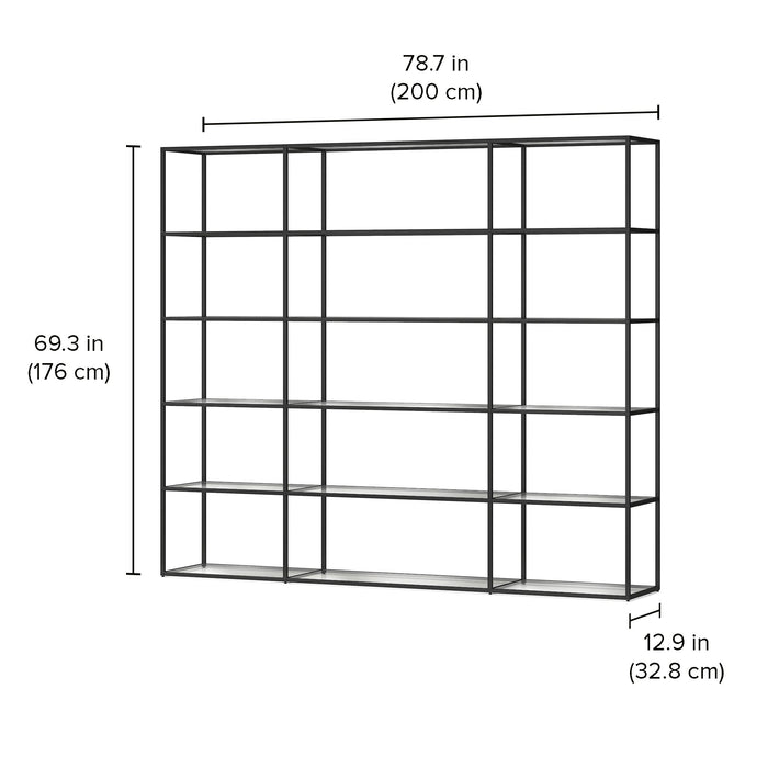 Freestanding Bookshelf Room Divider - Room Divider Bookcase with Modern Design LIUM Decorative Shelving Unit Combo 3x5/1