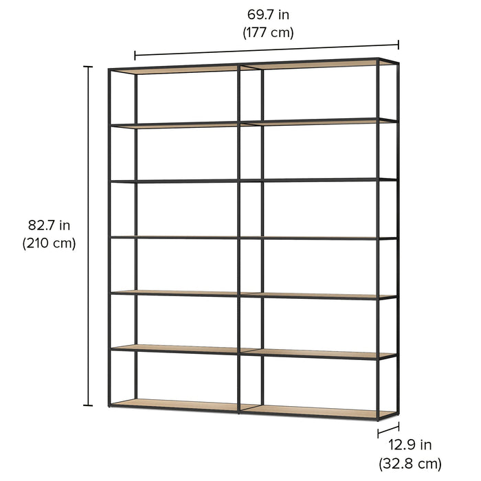 Freestanding Bookshelf System - Modern Display Storage with Custom Shelves LIUM Decorative Shelving Unit XL 2x6
