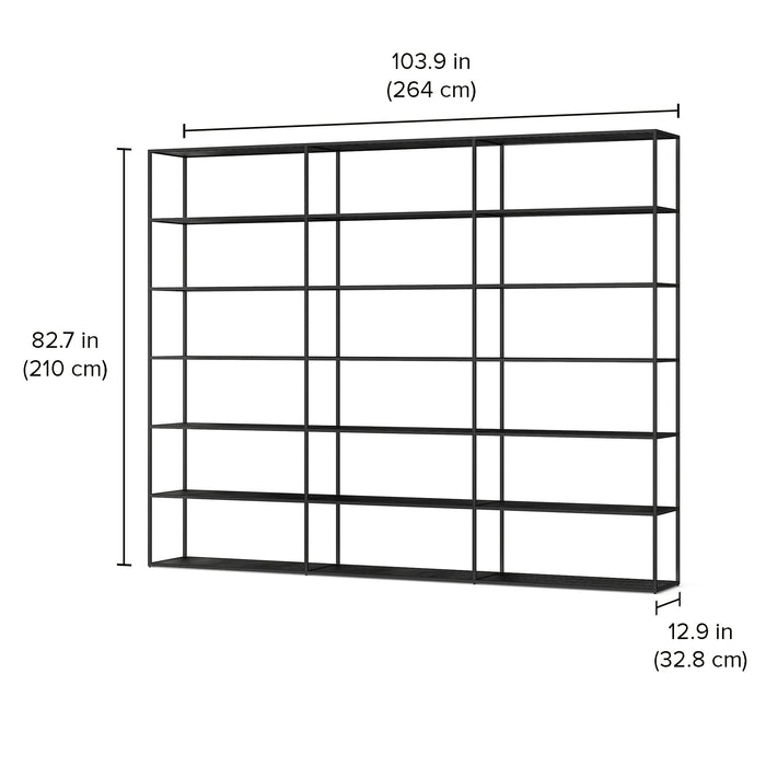 Bookshelf Room Divider - Room Divider Bookcase with Custom Shelves & Modern Design LIUM Decorative Shelving Unit XL 3x6